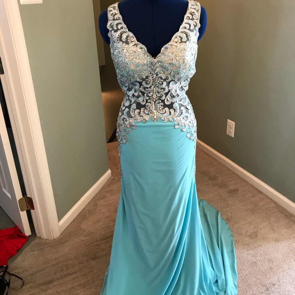 Jovani gown with exquisite beading.